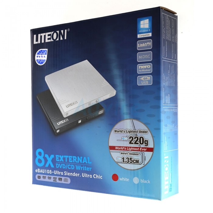 Graveur/Lecteur CD/DVD externe USB LITEON EUAU108 - Ekimia