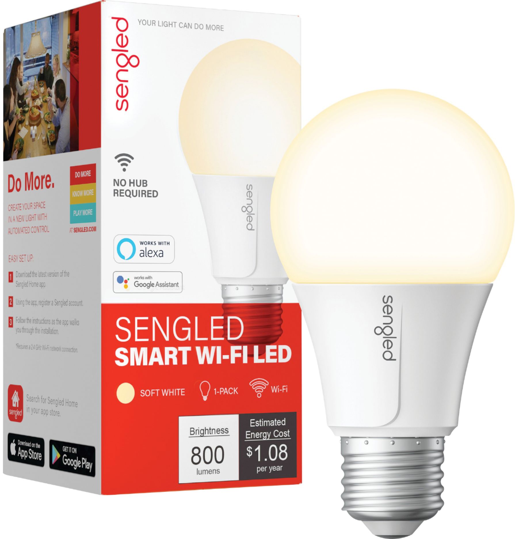 Smart Wi Fi Led Soft White A19 Bulb, Sengled Smartsense Outdoor Led Flood Light Bulb With Motion Sensor