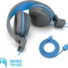 JLab Neon Bluetooth Folding On Ear Headphones Grey Blue 4