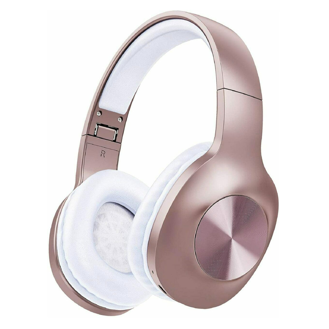 LETSCOM H10 Bluetooth 5 0 Over Ear Deep bass Hi Fi Sound Built in Mic Headphones RoseGold