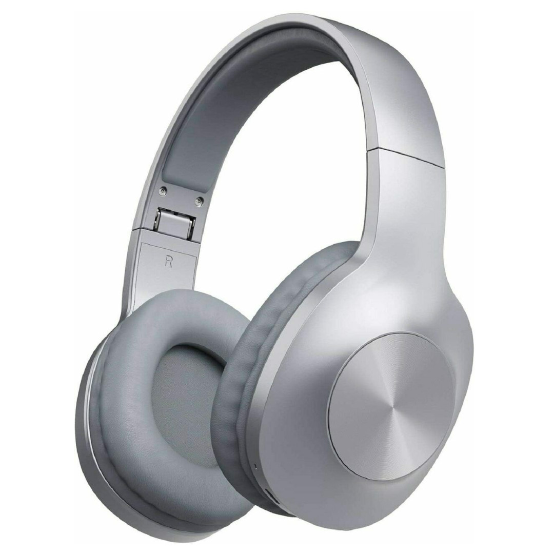 LETSCOM H10 Bluetooth 5 0 Over Ear Deep bass Hi Fi Sound Built in Mic Headphones Silver