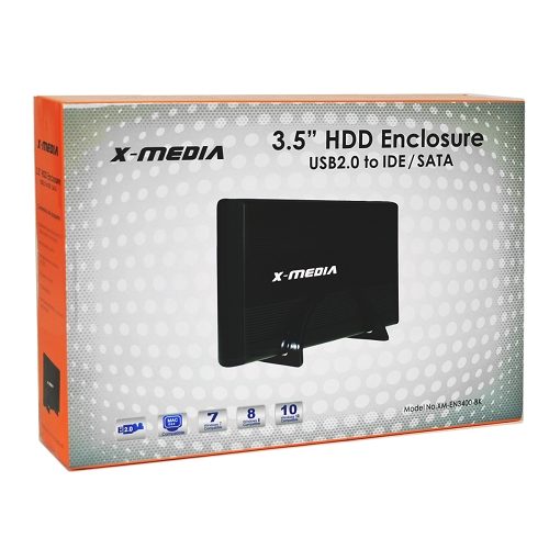 3.5" X-Media XM-EN3400-BK USB 2.0 External IDE/SATA HDD Aluminum PC MAC LED 