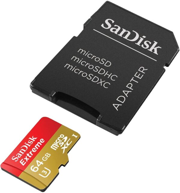 SanDisk Extreme 64GB microSDXC UHS-I Card with Adapter