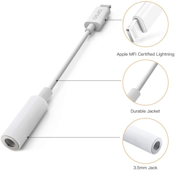 Apple MFI Certified Lightning to 3 5mm Headphone Jack Adapter 3