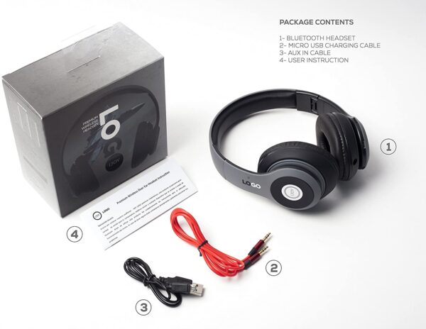 iJoy Matte Finish Bluetooth Headphones Black Over Ear Foldable