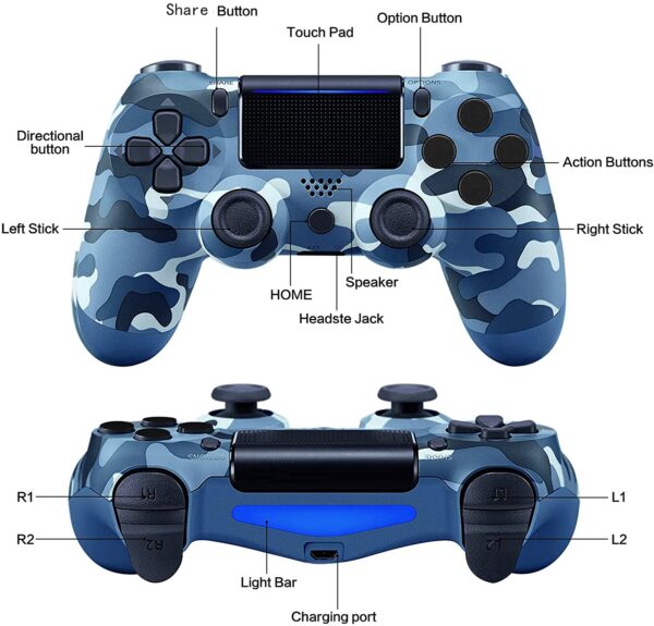 ADHLEK Wireless PS4 OEM Controller Blue Camouflage 3