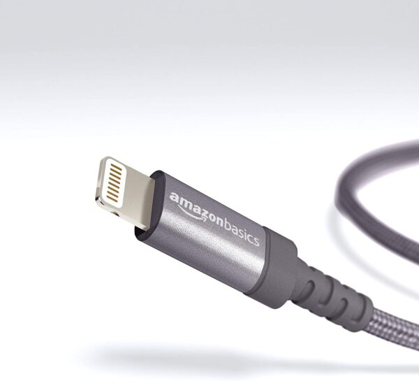 Amazon Basics Nylon Braided Lightning to USB A Cable 6ft Dark Gray MFi Certified 1