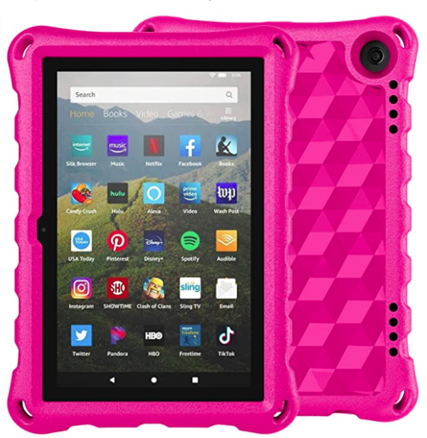 Auorld Fire HD8 Tablet Childproof Case Pink