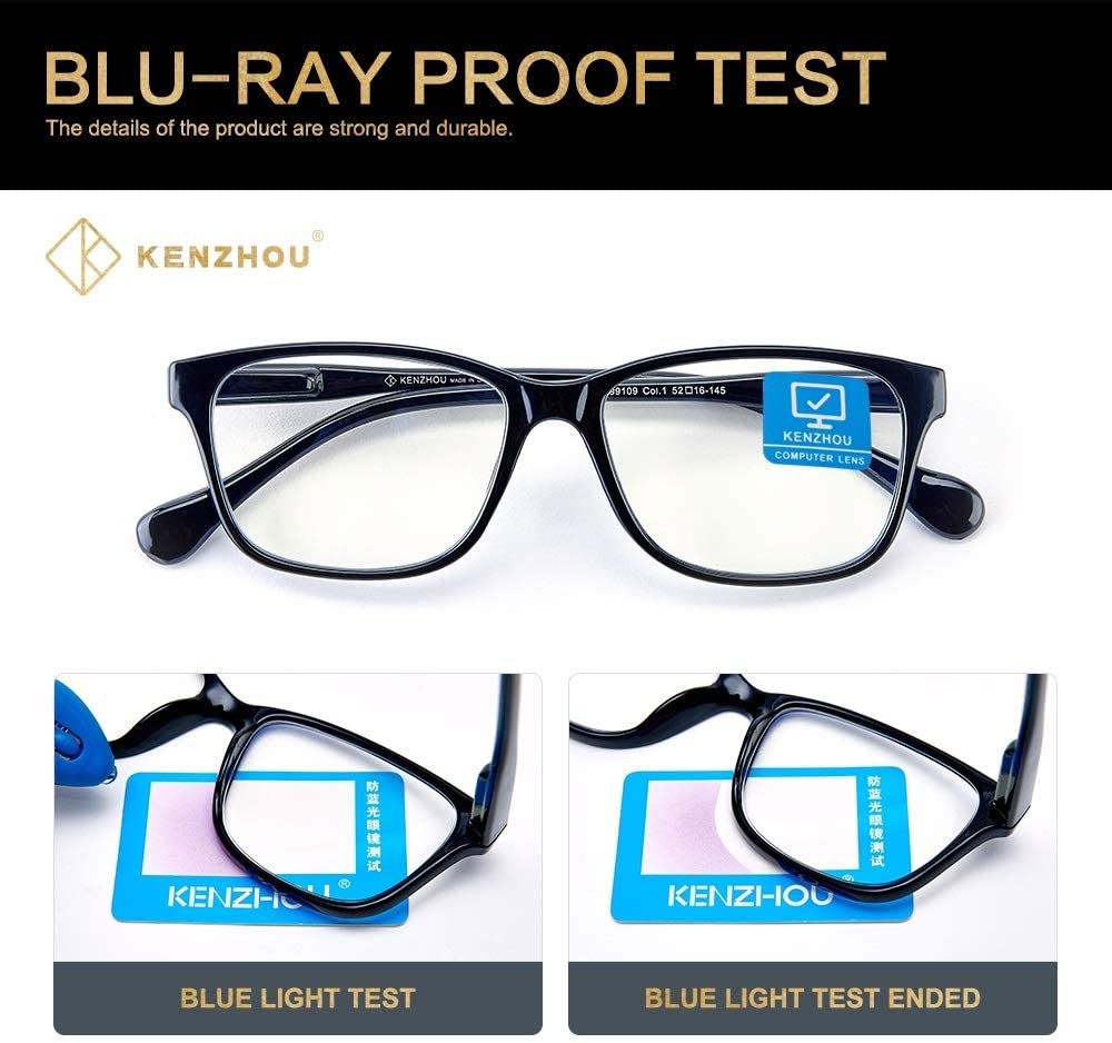 Kenzhou Eyewear Blue Light Blocking Computer Glasses Anti Eyestrain Unisex Wine Red 1 1