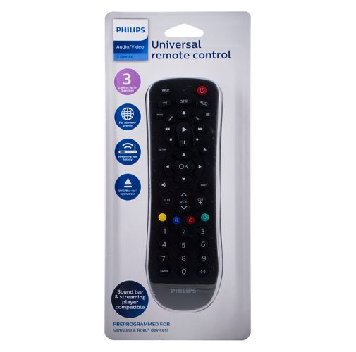 Philips 3 Device Universal Remote Control Brushed Black 1