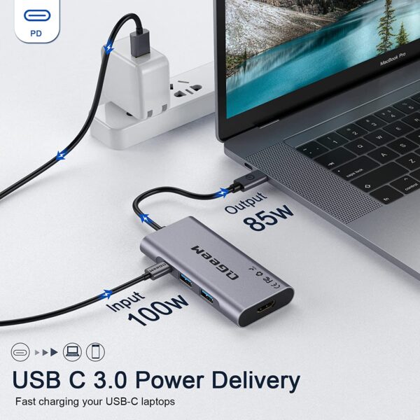 Qgeem 7 in 1 USB C to HDMI Multiport Adapter with 4k USB 3 0 Card Reader 2