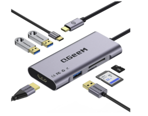 Qgeem 7 in 1 USB C to HDMI Multiport Adapter with 4k USB 3 0 Card Reader