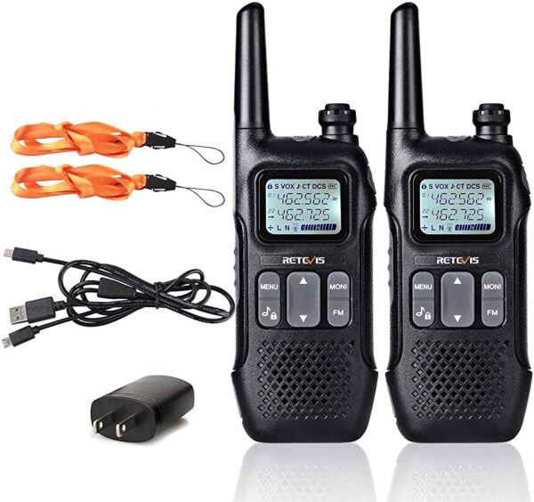 Retevis RT16 Long Range Rechargeable Two Way Walkie Radios NOAA VOX USB Charging with 1000mAh Battery