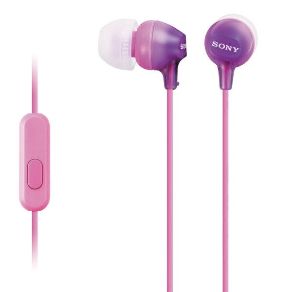 Sony MDREX15AP In Ear Earbud Headphones with Mic Purple