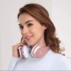 Zihnic Bluetooth Headphones Over Ear Foldable Wireless and Wired Stereo Headset Rose Gold 3