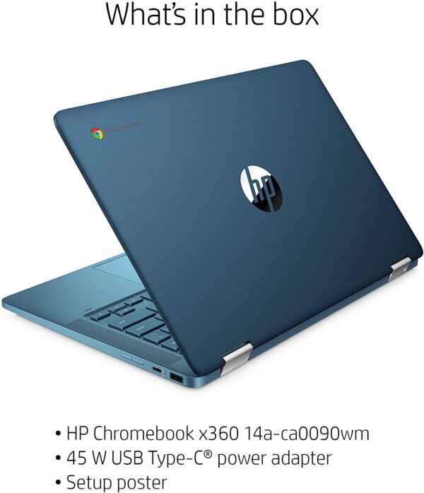 HP 14 Inch Chromebook 11A X360 4A 4GB DDR4 64GB eMMC Metallic Blue