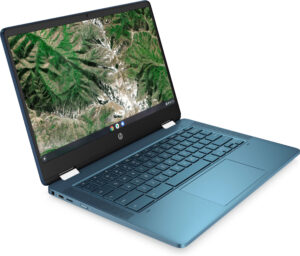 HP 14 Inch Chromebook 11A X360 4A 4GB DDR4 64GB eMMC Metallic Blue Laptop