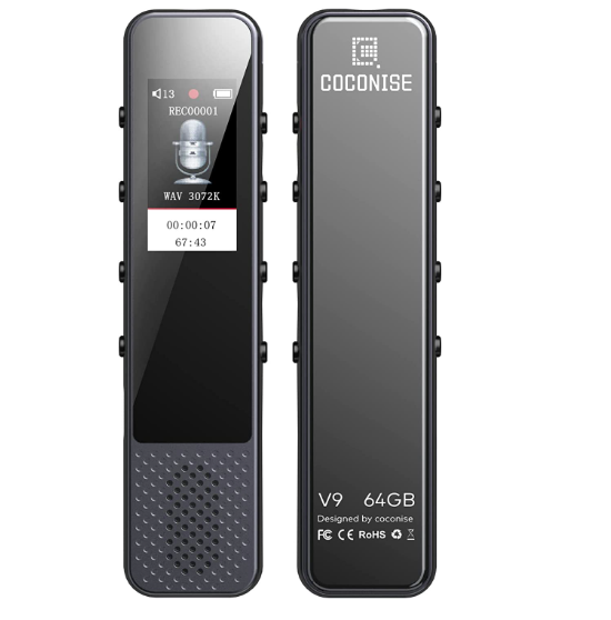 Coconise V9 Digital Voice Recorder 64GB