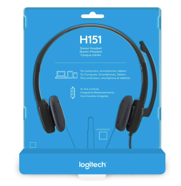 Logitech 3 5 mm Analog Stereo Headset H151 with Boom Microphone Black 1
