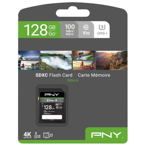 Pny 128Gb Elite Class X 10 U3 SD Card PSD128U3100EXGE 1 1