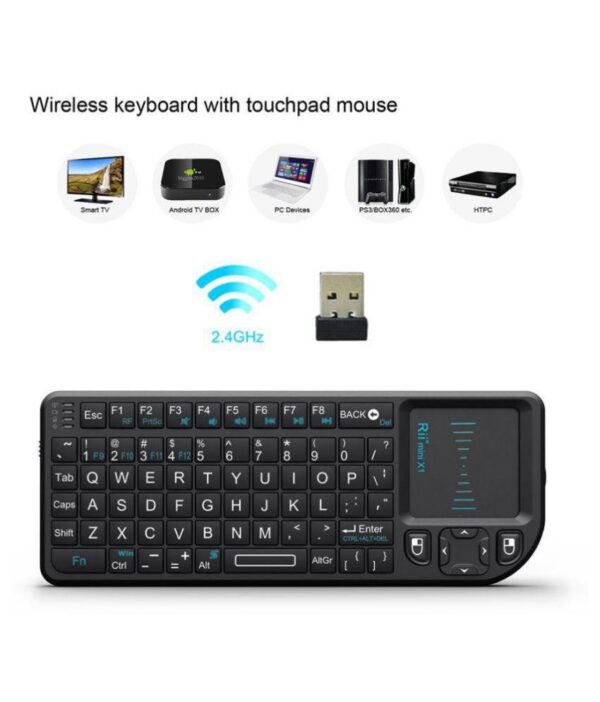 Rii 2 4G Mini Wireless Keyboard with Touchpad Mouse