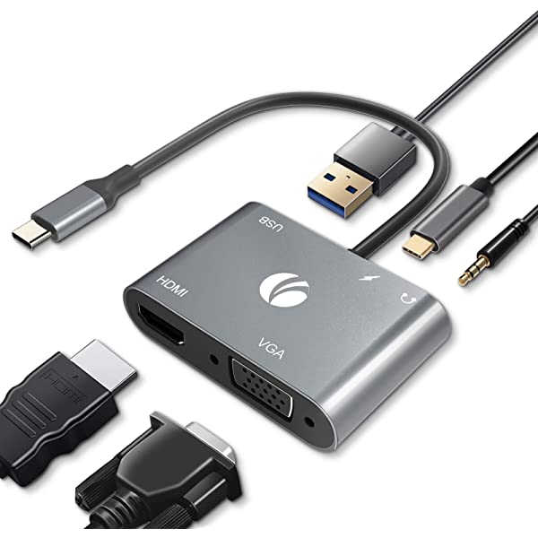 Vcom International 5 in 1 USB C Audio Docking Hub Cu4511 Vga Hdmi Usb3 0 Pd
