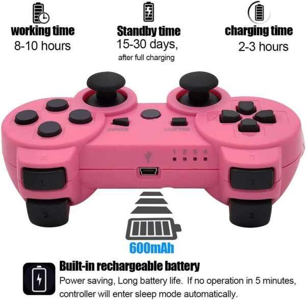 Ceozon Ps3 Wireless Controller Pink 2