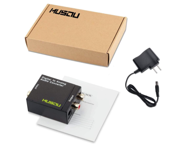 Musou Digital Optical Coax to Analog RCA Audio Converter Adapter