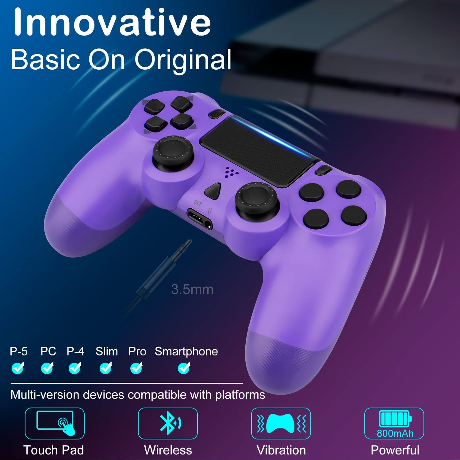PS4 Aftermarket Wireless Controller Purple 1
