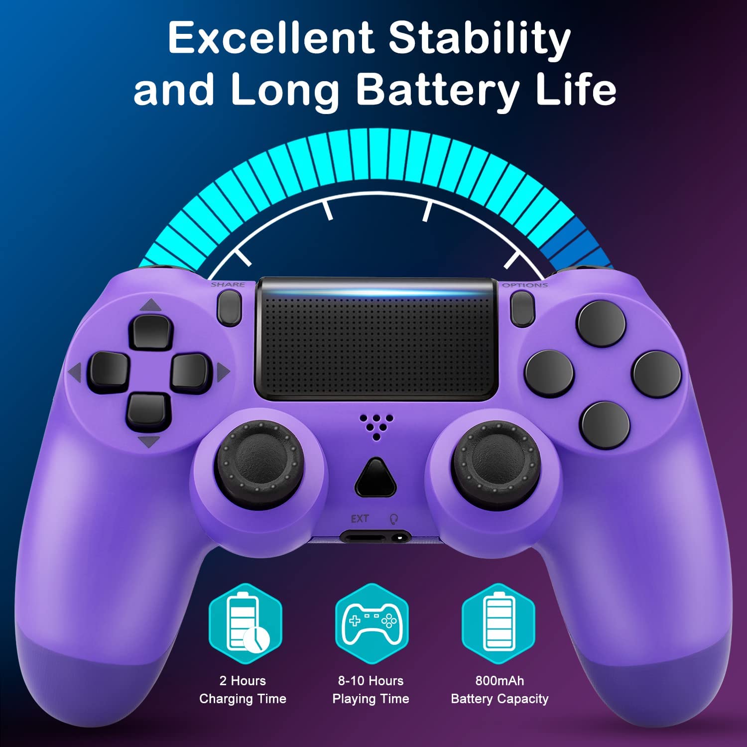 PS4 Aftermarket Wireless Controller Purple 3