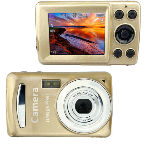 Acuvar 16MP Compact Digital Photo and Video Camera with 2 4 Inch LCD Screen Gold