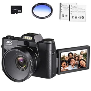 ISHARE 48MP Digital Camera Vlogging Camera 4K Video 3 0 Inch Flip Screen Camcorder 16X Digital Zoom