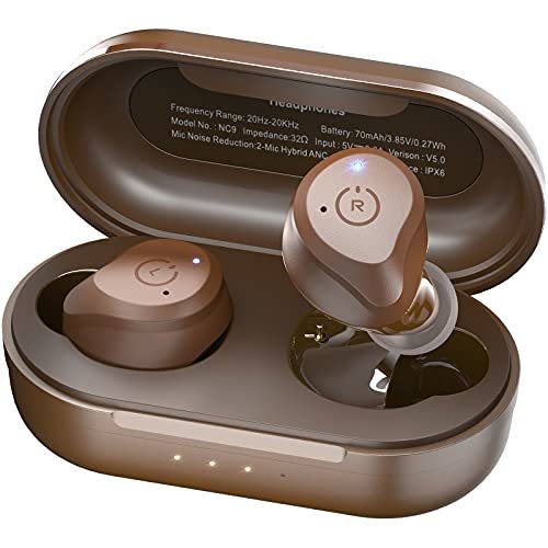 TOZO T10 Bluetooth 5 3 Wireless Earbuds with Wireless Charging Case Khaki
