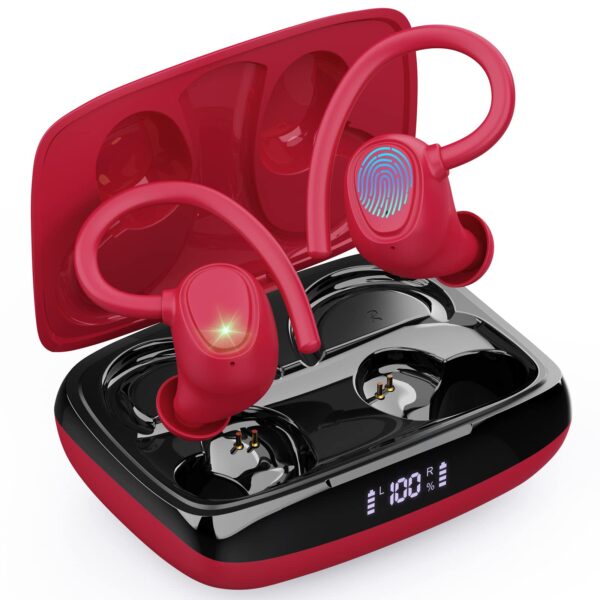 Coucur Wireless Bluetooth Earbuds Red