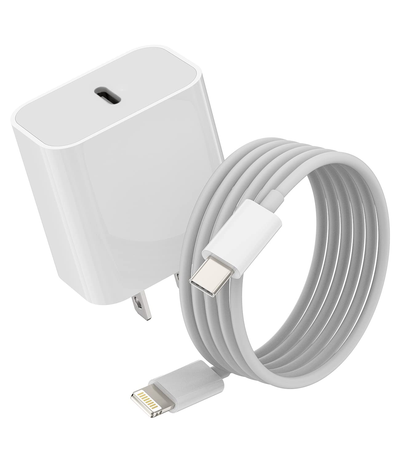 Lightning Type C Cable + Wall Adapter - White