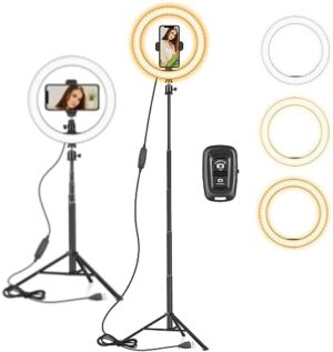 10 Ring Light with 55 Extendable Tripod Stands and Phone Holder