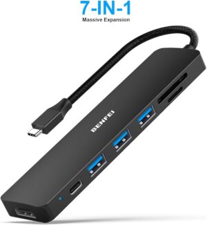 BENFEI 7in1 USB C Multiport Adapter with HDMI Black